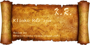 Klinko Rózsa névjegykártya
