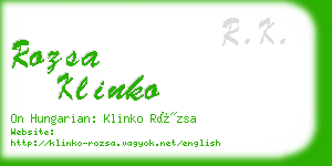 rozsa klinko business card